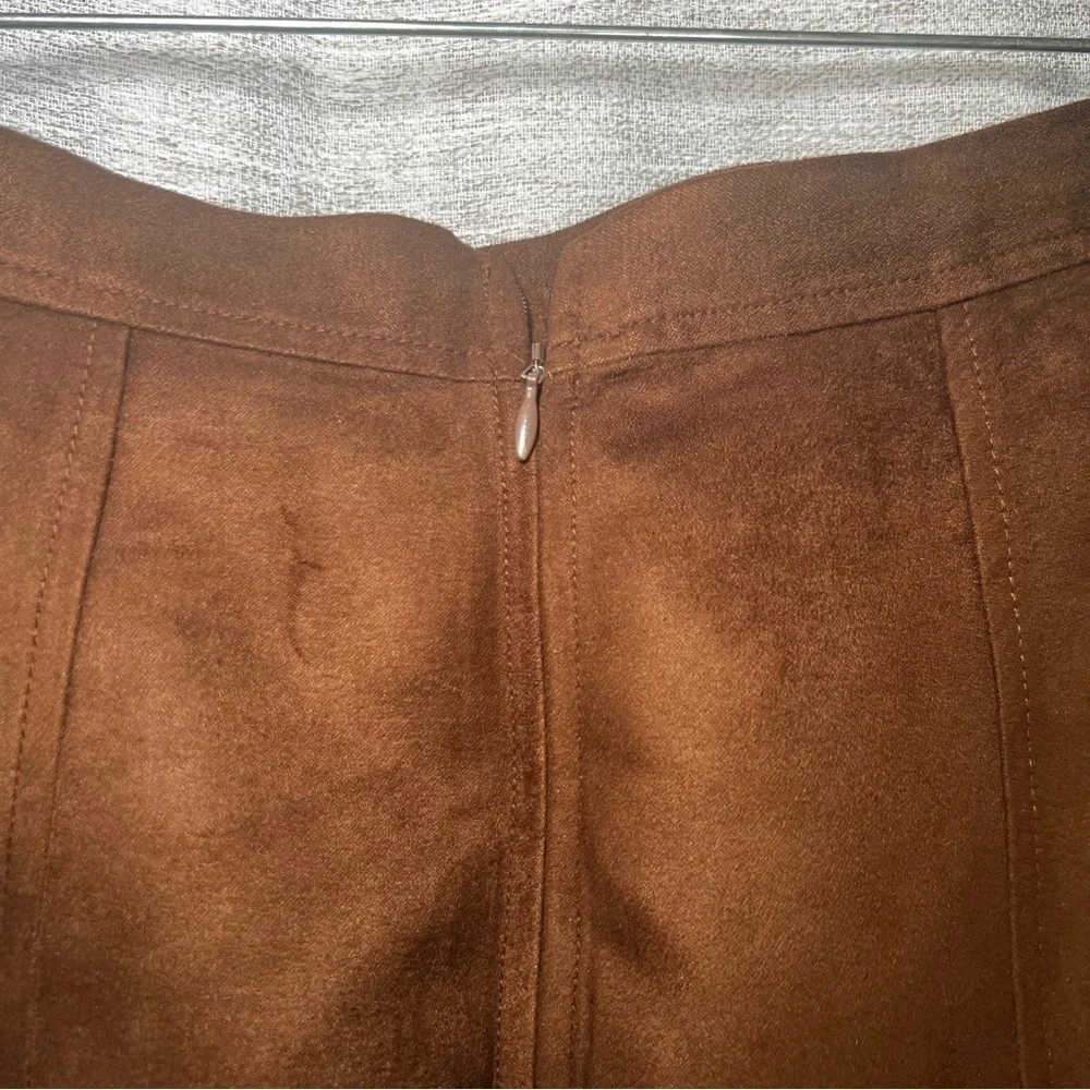 Banana Republic Suede Rich Brown Preppy Academia Mini Skirt Size 6
